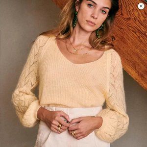 Sézane Diane Jumper Light Yellow | XS | V neck